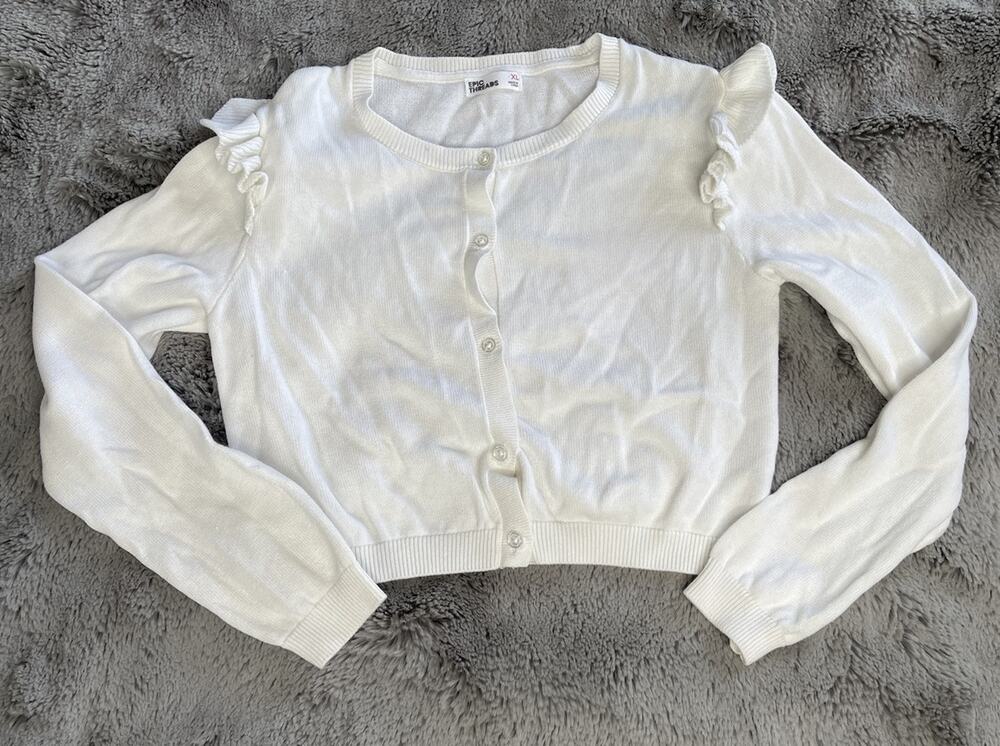Epic Threads Girls Cardigan Sweater Ruffles Buttons XLarge